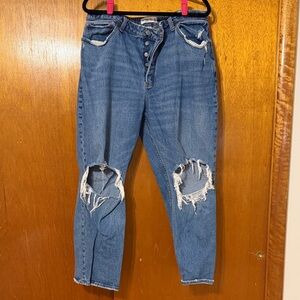 Abercrombie & Fitch Ripped Blue Boyfriend Jeans